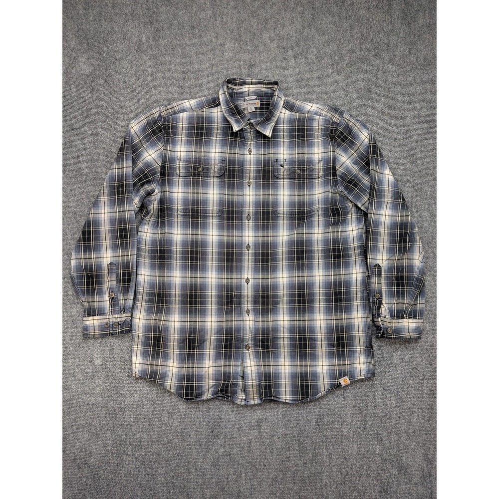 Carhartt Shirt Mens‎ XL Tall Plaid Flannel Button Up Workwear Heavyweight Work